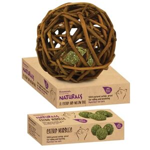 Rosewood Naturals Catnip Bundle for Cats Includes Natural Catnip Marbles and XL Willow Ball, Promotes Play, Exercise and Healthy Activity for Indoor and Outdoor Cats Rosewood Naturals Catnip Bundle for Cats Includes Natural Catnip Marbles and XL Willow Ball, Promotes Play, Exercise and Healthy Activity for Indoor and Outdoor Cats
