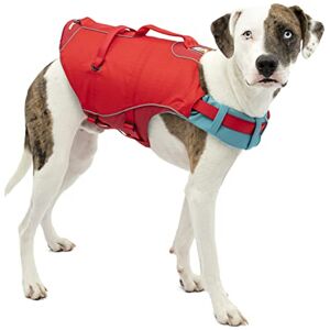 Kurgo Surf n’ Turf Dog Life Jacket Flotation Life Vest for Swimming and Boating Dog Lifejacket with Rescue Handle and Reflective Accents Machine Washable Red/Blue, Medium Kurgo Surf n’ Turf Dog Life Jacket Flotation Life Vest for Swimming and Boating Dog Lifejacket with Rescue Handle and Reflective Accents Machine Washable Red/Blue, Medium