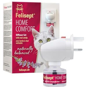 Felisept Home Comfort Cat Calming Plug-In Diffuser (Typ G British 3-Pin) and Refill 45ml Starter Set With natural catnip (no pheromone cat) Cat plug in calmer Reduce undesirable behaviour Felisept Home Comfort Cat Calming Plug-In Diffuser (Typ G British 3-Pin) and Refill 45ml Starter Set With natural catnip (no pheromone cat) Cat plug in calmer Reduce undesirable behaviour