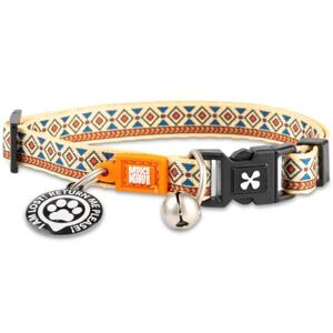 Max & Molly Urban Pets Max & Molly Cat Collar in Tribal Mosaic Beige, Small, Smart ID Tag, Breakaway Buckle, Comfortable Neoprene, Universal Fit for Cats Max & Molly Urban Pets Max & Molly Cat Collar in Tribal Mosaic Beige, Small, Smart ID Tag, Breakaway Buckle, Comfortable Neoprene, Universal Fit for Cats