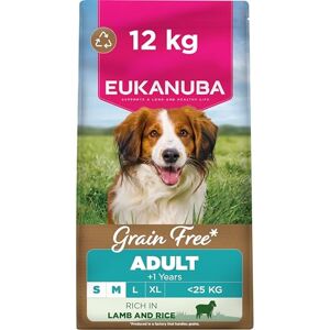 Eukanuba Grain Free Lamb Complete Dry Dog Food For Adult Small & Medium Breed Dogs 12KG Eukanuba Grain Free Lamb Complete Dry Dog Food For Adult Small & Medium Breed Dogs 12KG