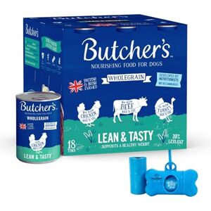 BUTCHER'S Complete Wet Can Adult Dog Food Lean & Tasty Low Fat Pack 18x390g Chicken, Beef & Turkey BUTCHER'S Complete Wet Can Adult Dog Food Lean & Tasty Low Fat Pack 18x390g Chicken, Beef & Turkey