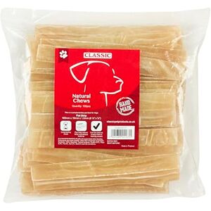 Classic Pet Products Rawhide Flat Strip for Dogs, 165 x 19 x 1.5 mm, Pack of 100 Classic Pet Products Rawhide Flat Strip for Dogs, 165 x 19 x 1.5 mm, Pack of 100