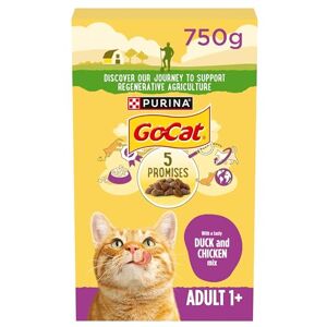 Go-Cat Adult Chicken and Duck Dry Cat Food 750g, Pack of 5 Go-Cat Adult Chicken and Duck Dry Cat Food 750g, Pack of 5