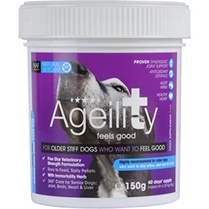 NAF Natural VetCare Ageility Senior Dog Supplement – Veterinary Strength Support for Older Dogs – Promotes Mobility, Mental Clarity & Vitality – With Glucosamine, Ginseng & Omega 3 NAF Natural VetCare Ageility Senior Dog Supplement – Veterinary Strength Support for Older Dogs – Promotes Mobility, Mental Clarity & Vitality – With Glucosamine, Ginseng & Omega 3