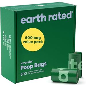 Earth Rated Dog Poo Bags Value Pack, Leak-Proof and Extra-Thick Pet Waste Bags for Big and Small Dogs, Refill Rolls, Lavender Scented, 600 Count Earth Rated Dog Poo Bags Value Pack, Leak-Proof and Extra-Thick Pet Waste Bags for Big and Small Dogs, Refill Rolls, Lavender Scented, 600 Count