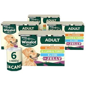 Winalot Classics Mixed in Jelly with Cod Wet Dog Food Cans 6x400g (Pack of 4) Winalot Classics Mixed in Jelly with Cod Wet Dog Food Cans 6x400g (Pack of 4)
