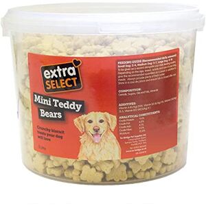Extra Select Mini Teddy Bear Shaped Natural Dog Treat Biscuits in a 3ltr Bucket (approx 1130 biscuits) Extra Select Mini Teddy Bear Shaped Natural Dog Treat Biscuits in a 3ltr Bucket (approx 1130 biscuits)