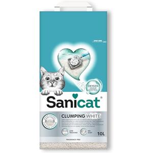 Sanicat White Fragrance Free ultra clumping cat litter Made of natural minerals with guaranteed odour control Absorbs moisture and makes cleaning easier 10 L capacity Sanicat White Fragrance Free ultra clumping cat litter Made of natural minerals with guaranteed odour control Absorbs moisture and makes cleaning easier 10 L capacity
