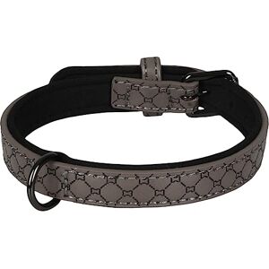 Flamingo Dog Collar With neoprene Patti Grey S 29-35cm 15mm Flamingo Dog Collar With neoprene Patti Grey S 29-35cm 15mm