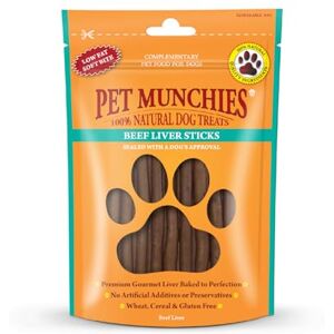 PET MUNCHIES Beef Liver Sticks Dog Treats, Premium Grain Free Dog Chews with Natural Real Meat, Low in Fat and High in Protein 90g (Pack of 8) PET MUNCHIES Beef Liver Sticks Dog Treats, Premium Grain Free Dog Chews with Natural Real Meat, Low in Fat and High in Protein 90g (Pack of 8)