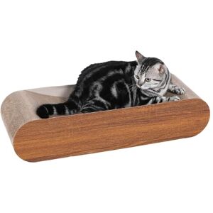 FluffyDream Cat Scratcher, Cardboard Lounge Bed, Bone Shape Design, Recyclable Corrugated Scratching Pad, Stable and Durable, Furniture Protector, Reversible, Brown FluffyDream Cat Scratcher, Cardboard Lounge Bed, Bone Shape Design, Recyclable Corrugated Scratching Pad, Stable and Durable, Furniture Protector, Reversible, Brown