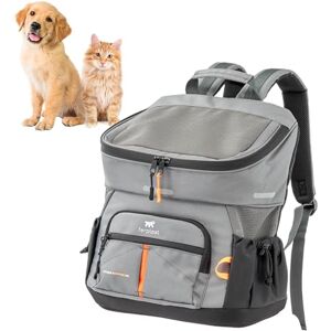 Ferplast Dog Carrier VOYAGER, Cat Backpack, Cat Carrier, Pet Carrier, Wide Opening, Adjustable Straps, Safety Strap, with Cushion, Max 10 kg, 33x23x41H, Grey Ferplast Dog Carrier VOYAGER, Cat Backpack, Cat Carrier, Pet Carrier, Wide Opening, Adjustable Straps, Safety Strap, with Cushion, Max 10 kg, 33x23x41H, Grey