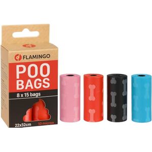 Flamingo POOP BAG BASIC BONES MULTICOLORED 8x15PCS Flamingo POOP BAG BASIC BONES MULTICOLORED 8x15PCS