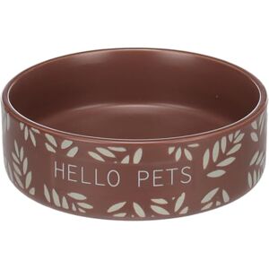 Flamingo FEEDING AND DRINKING BOWL RABBIT LEAFS ROUND BROWN 13x4CM 330ML Flamingo FEEDING AND DRINKING BOWL RABBIT LEAFS ROUND BROWN 13x4CM 330ML