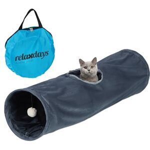 Relaxdays Cat Tunnel, Soft Plush Lining, with Play Ball, Foldable, W x D: 88 x 25 cm, Interactive Toy, Grey, Polyester, 25 x 88 x 25 cm Relaxdays Cat Tunnel, Soft Plush Lining, with Play Ball, Foldable, W x D: 88 x 25 cm, Interactive Toy, Grey, Polyester, 25 x 88 x 25 cm