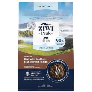 ZIWI Peak Steam & Dried Grass-fed Beef with Southern Blue Whiting, 800 g Natural, High Protein Cat Food Dry, Raw Alternative & Grain Free Complete Dry Cat Food ZIWI Peak Steam & Dried Grass-fed Beef with Southern Blue Whiting, 800 g Natural, High Protein Cat Food Dry, Raw Alternative & Grain Free Complete Dry Cat Food
