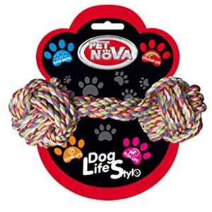 Pet Nova Hantel made of cotton cord 17cm 6x17cm Superdental teether cleaning teeth weight 120-130g, ROPE-DUMBBEL-17CM Pet Nova Hantel made of cotton cord 17cm 6x17cm Superdental teether cleaning teeth weight 120-130g, ROPE-DUMBBEL-17CM