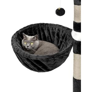 lionto Lying trough made of soft plush for scratching post, Ø 40 cm, 25 cm deep, cozy sleeping trough for any cat tree with M8 thread, sturdy metal frame for small and large cats, black lionto Lying trough made of soft plush for scratching post, Ø 40 cm, 25 cm deep, cozy sleeping trough for any cat tree with M8 thread, sturdy metal frame for small and large cats, black