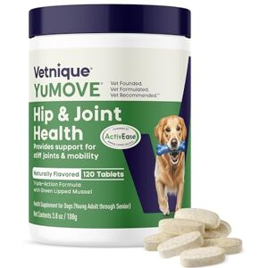 YuMOVE Joint Supplement for Dogs, Essential Dog Hip and Joint Support for Adult Dogs with Glucosamine, Chondroitin, Green Lipped Mussel, Aged 6 to 8, 120 Tablets YuMOVE Joint Supplement for Dogs, Essential Dog Hip and Joint Support for Adult Dogs with Glucosamine, Chondroitin, Green Lipped Mussel, Aged 6 to 8, 120 Tablets