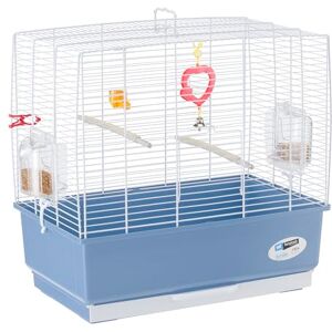 Ferplast Bird Cage Canary Cage Rekord 3, Complete with Accessories and Rotating Feeders, Sturdy White Painted Metal and Blue Plastic Bottom, 49 X 30 XH 48.5 cm Ferplast Bird Cage Canary Cage Rekord 3, Complete with Accessories and Rotating Feeders, Sturdy White Painted Metal and Blue Plastic Bottom, 49 X 30 XH 48.5 cm