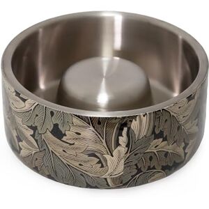 Rosewood x Morris & Co. Acanthus Slow Feeder Bowl for Dogs, Khaki, Durable Stainless Steel Dog Bowl, Aids Digestion, Dog Feeding Station, Luxury William Morris Print Rosewood x Morris & Co. Acanthus Slow Feeder Bowl for Dogs, Khaki, Durable Stainless Steel Dog Bowl, Aids Digestion, Dog Feeding Station, Luxury William Morris Print