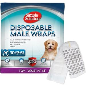 Simple Solution True Fit Disposable Dog Diapers for Male Dogs Super Absorbent with Wetness Indicator Toy 30 Count Simple Solution True Fit Disposable Dog Diapers for Male Dogs Super Absorbent with Wetness Indicator Toy 30 Count