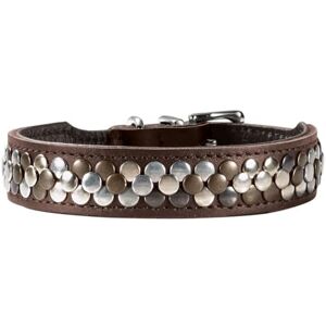 HUNTER Arizona UP Dog Collar Brown Durable Cowhide Leather Shimmering Studs Soft Padded Handmade Unique Made in Germany Size 37 HUNTER Arizona UP Dog Collar Brown Durable Cowhide Leather Shimmering Studs Soft Padded Handmade Unique Made in Germany Size 37