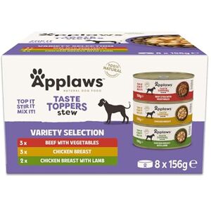 Applaws 100% Natural Wet Dog Food Tin, Grain Free Meat Selection with Vegetables in Stew Tin 8 x 156g Tins Applaws 100% Natural Wet Dog Food Tin, Grain Free Meat Selection with Vegetables in Stew Tin 8 x 156g Tins