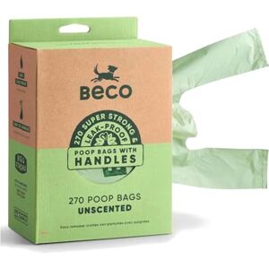Beco Dog Poo Bags Strong & Large Poop Bags 270 Bags, Tie Handles, Loose Packed, Unscented Dog Waste Bags Beco Dog Poo Bags Strong & Large Poop Bags 270 Bags, Tie Handles, Loose Packed, Unscented Dog Waste Bags