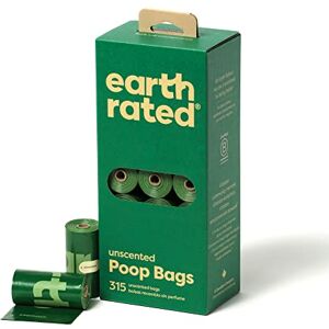 Earth Rated Dog Poo Bags, Guaranteed Leak Proof and Extra Thick Waste Bag Single Refill Rolls For Dogs, Unscented, 315 Count Earth Rated Dog Poo Bags, Guaranteed Leak Proof and Extra Thick Waste Bag Single Refill Rolls For Dogs, Unscented, 315 Count
