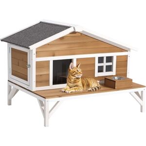 VEVOR Insulated Cat House, All-Around Foam Insulation Elevated Cat Shelter, Wooden Feral Kitty Shelter with Large Platform, Waterproof Cats Condos for Indoor & Outdoor Cats in Winter 43.5x33.5x31 in VEVOR Insulated Cat House, All-Around Foam Insulation Elevated Cat Shelter, Wooden Feral Kitty Shelter with Large Platform, Waterproof Cats Condos for Indoor & Outdoor Cats in Winter 43.5x33.5x31 in