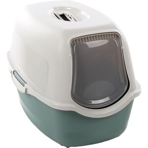 Flamingo Cat litter box Lexie Green Size L (A:39cm B:56cm C:39.5cm) recycled plastic carbon filter removable lid easy to clean made in Europe Flamingo Cat litter box Lexie Green Size L (A:39cm B:56cm C:39.5cm) recycled plastic carbon filter removable lid easy to clean made in Europe