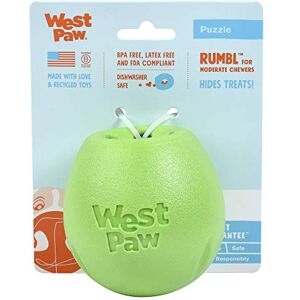 WEST PAW Zogoflex Rumbl Treat-Dispensing Dog Toy – – Dog Enrichment Toy – for Moderate Chewers, Fetch, Catch – Holds Kibble, Treats (Jungle Green, Small) WEST PAW Zogoflex Rumbl Treat-Dispensing Dog Toy – – Dog Enrichment Toy – for Moderate Chewers, Fetch, Catch – Holds Kibble, Treats (Jungle Green, Small)