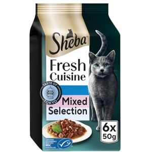 Sheba Fresh Cuisine Taste of Tokyo Cat Pouches with Salmon and Tuna in Gravy 8x 6x50 g – Gourmet Wet Cat Food with Tuna and Salmon Sheba Fresh Cuisine Taste of Tokyo Cat Pouches with Salmon and Tuna in Gravy 8x 6x50 g – Gourmet Wet Cat Food with Tuna and Salmon