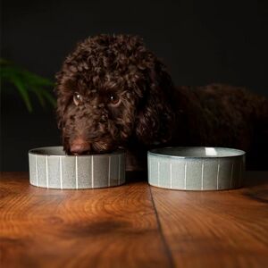 Scruffs Ceramic Heavy Duty Reactive Glaze Pet Bowls 2pc Set Grey Pinstripe 15cm Scruffs Ceramic Heavy Duty Reactive Glaze Pet Bowls 2pc Set Grey Pinstripe 15cm