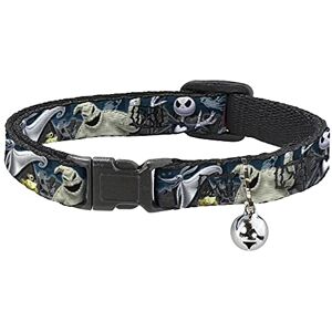 Buckle-Down Breakaway Cat Collar Nightmare Before Christmas 4-Character Group/Cemetery Scene 1/2" Wide Fits 8-12" Neck Medium Buckle-Down Breakaway Cat Collar Nightmare Before Christmas 4-Character Group/Cemetery Scene 1/2" Wide Fits 8-12" Neck Medium