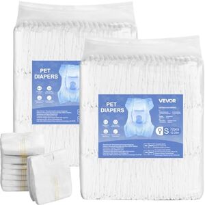 VEVOR Disposable Dog Diapers, Super Absorbent Female Dog Diapers, 360° Leak-Proof Female Doggy Pet Diaper with Wetness Indicator for Heat Period, Training, Incontinence S, 144 Count (2 Packs of 72) VEVOR Disposable Dog Diapers, Super Absorbent Female Dog Diapers, 360° Leak-Proof Female Doggy Pet Diaper with Wetness Indicator for Heat Period, Training, Incontinence S, 144 Count (2 Packs of 72)