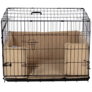 Danish Design Dog Crate Bumper Sherpa Fleece, Ecoflex Recycled Filling Oatmeal Small Danish Design Dog Crate Bumper Sherpa Fleece, Ecoflex Recycled Filling Oatmeal Small