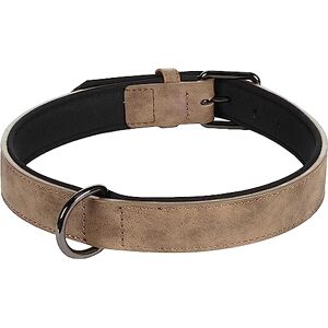 Flamingo Dog Collar With neoprene Delu Brown XXL 52-62cm 30mm Flamingo Dog Collar With neoprene Delu Brown XXL 52-62cm 30mm