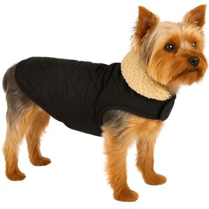 Flamingo dog coat Bonnie Black A:30cm B:31–32cm C:46–49cm polyester water-repellent plush inner lining Velcro closure made in Europe Flamingo dog coat Bonnie Black A:30cm B:31–32cm C:46–49cm polyester water-repellent plush inner lining Velcro closure made in Europe