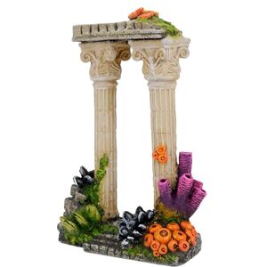 CLASSIC Twin Roman Column with Corals Aquarium Ornament – Ancient Ruins Fish Tank Decoration with Colourful Coral Detail – 149 x 77 x 217mm CLASSIC Twin Roman Column with Corals Aquarium Ornament – Ancient Ruins Fish Tank Decoration with Colourful Coral Detail – 149 x 77 x 217mm