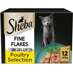 Sheba Fine Flakes in Jelly – Poultry Collection – Wet Cat Food Pouches for Adult Cats – 48 x 85 g Pack Sheba Fine Flakes in Jelly – Poultry Collection – Wet Cat Food Pouches for Adult Cats – 48 x 85 g Pack