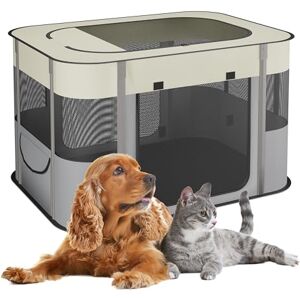 Relaxdays Folding Pet Playpen, 60x90x68 cm, Puppy Pen, Indoor & Outdoor, Portable Cat & Dog Run, Oxford Fabric, Multi Relaxdays Folding Pet Playpen, 60x90x68 cm, Puppy Pen, Indoor & Outdoor, Portable Cat & Dog Run, Oxford Fabric, Multi