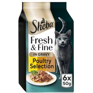 Sheba Fresh & Fine Cat Pouches with Chicken & Turkey in Gravy 8 x 6x50g Sheba Fresh & Fine Cat Pouches with Chicken & Turkey in Gravy 8 x 6x50g