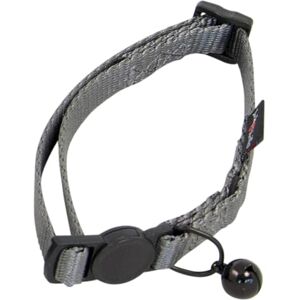 JACK AND VANILLA , Durable Nylon Cat Collar, Adjustable 24-35 cm, Elegant Grey Colour, Safety Buckle, Lightweight and Comfortable for Active Cats, 10 mm, Grey, Nylon Model JACK AND VANILLA , Durable Nylon Cat Collar, Adjustable 24-35 cm, Elegant Grey Colour, Safety Buckle, Lightweight and Comfortable for Active Cats, 10 mm, Grey, Nylon Model