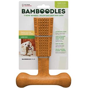 Bamboodles T-Bone Dog Chew Toy – Large Peanut Butter Flavour Long Lasting Dog Chew Stick for Large Breeds Durable Natural Chew Toy to Help Satisfy Power Chewers Bamboodles T-Bone Dog Chew Toy – Large Peanut Butter Flavour Long Lasting Dog Chew Stick for Large Breeds Durable Natural Chew Toy to Help Satisfy Power Chewers