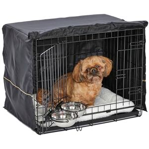 MidWest Homes for Pets Newly Enhanced Double Door iCrate 60.96cm (24-Inch) Long Dog Crate Kit, Includes Dog Crate, Pet Bed, 2 Bowls & Crate Cover, Divider Panel, Patented Features, Black, 1524DD-KIT MidWest Homes for Pets Newly Enhanced Double Door iCrate 60.96cm (24-Inch) Long Dog Crate Kit, Includes Dog Crate, Pet Bed, 2 Bowls & Crate Cover, Divider Panel, Patented Features, Black, 1524DD-KIT