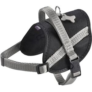 Bobby Easy Safe Dog Harness with Tag Size XXS Reflective Nylon with Coat Cover, Adjustable Buckle Closure, Grey, Chest Size 27-34 cm Bobby Easy Safe Dog Harness with Tag Size XXS Reflective Nylon with Coat Cover, Adjustable Buckle Closure, Grey, Chest Size 27-34 cm