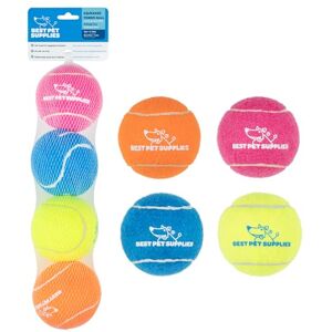Best Pet Supplies Squeaky Tennis Toys for Dogs - 4-Pack, Heavy-Duty Durable Outdoor Fetch Toy Best Pet Supplies Squeaky Tennis Toys for Dogs - 4-Pack, Heavy-Duty Durable Outdoor Fetch Toy